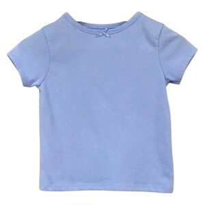 Short Sleeve Baby Girl Blue T-Shirt with Bow